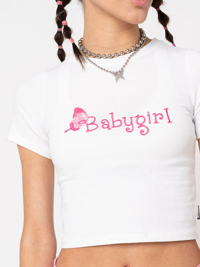 Babygirl Butterfly Crop Tee - Minga London