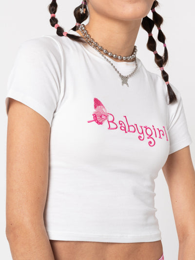 Babygirl Butterfly Crop Tee - Minga London