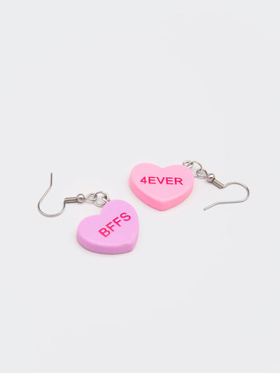 Bffs Forever Heart Drop Earrings - Minga London