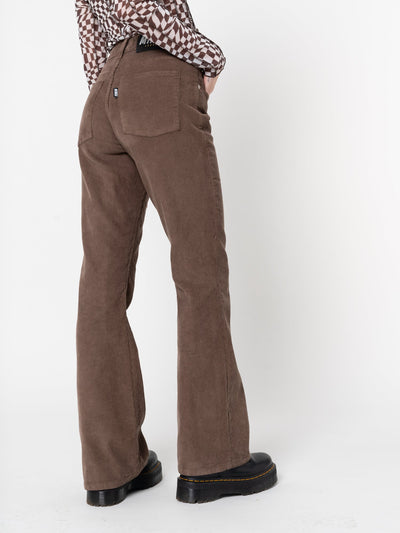 Brown Corduroy Flare Trousers - Minga London