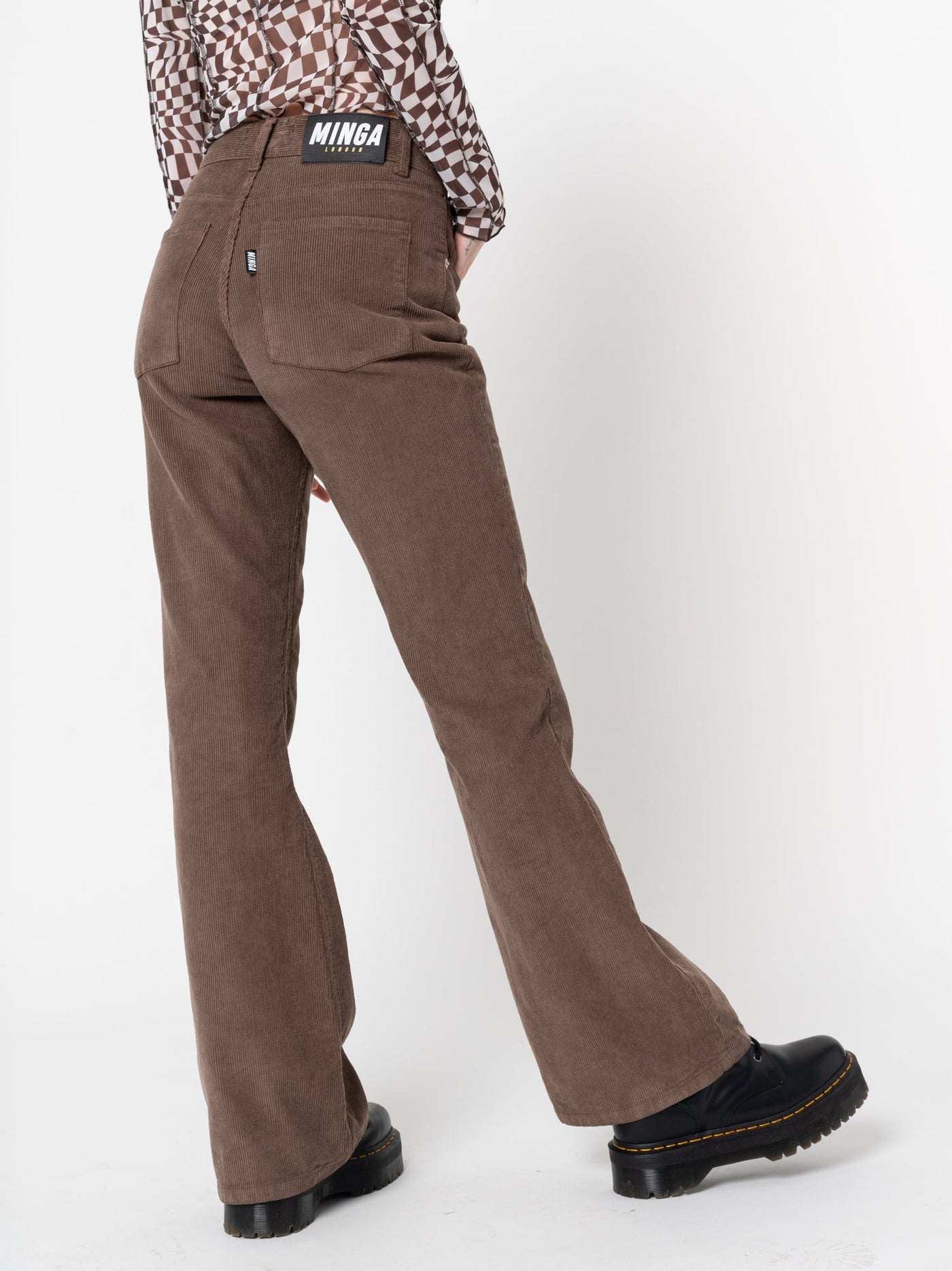 Brown Corduroy Flare Trousers - Minga London