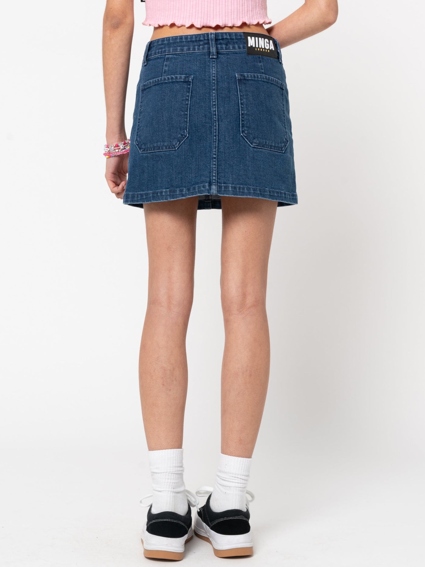 Butterfly Denim Mini Skirt - Minga London