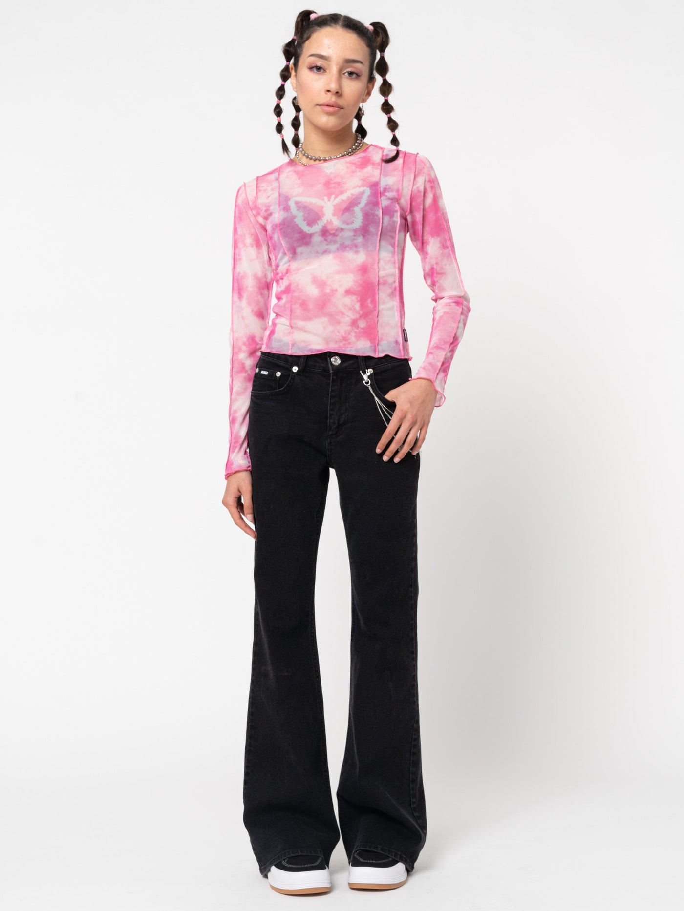 Butterfly Tie Dye Mesh Top - Minga London