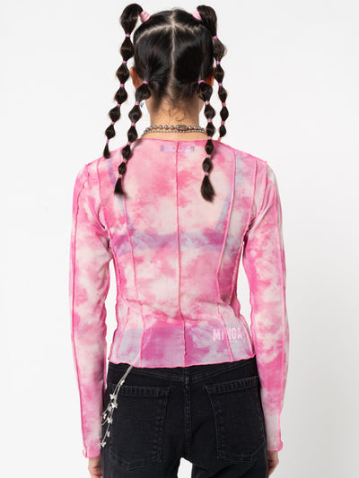 Butterfly Tie Dye Mesh Top - Minga London