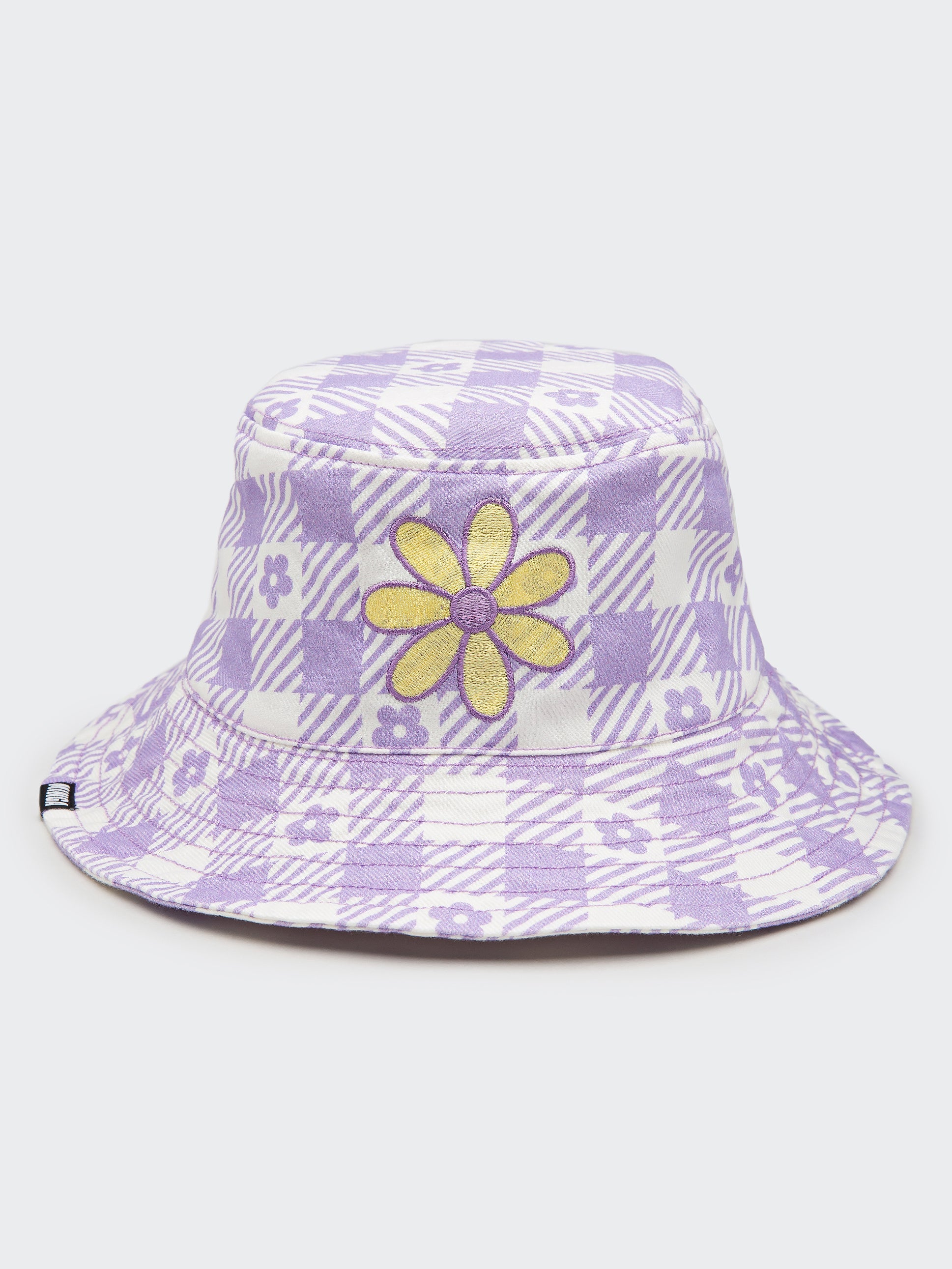 Floral Gingham Lilac Bucket Hat - Minga London