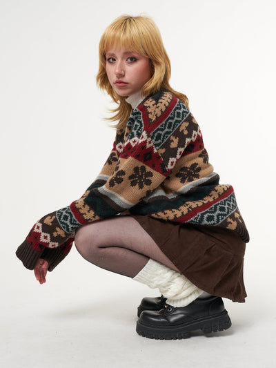 Granny Jacquard Knit Jumper - Minga London