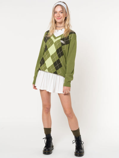 Green Shades Argyle Knitted Jumper - Minga London