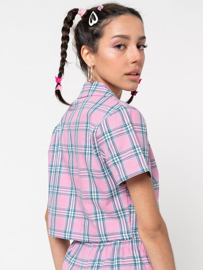 Hannah Cropped Plaid Shirt - Minga London