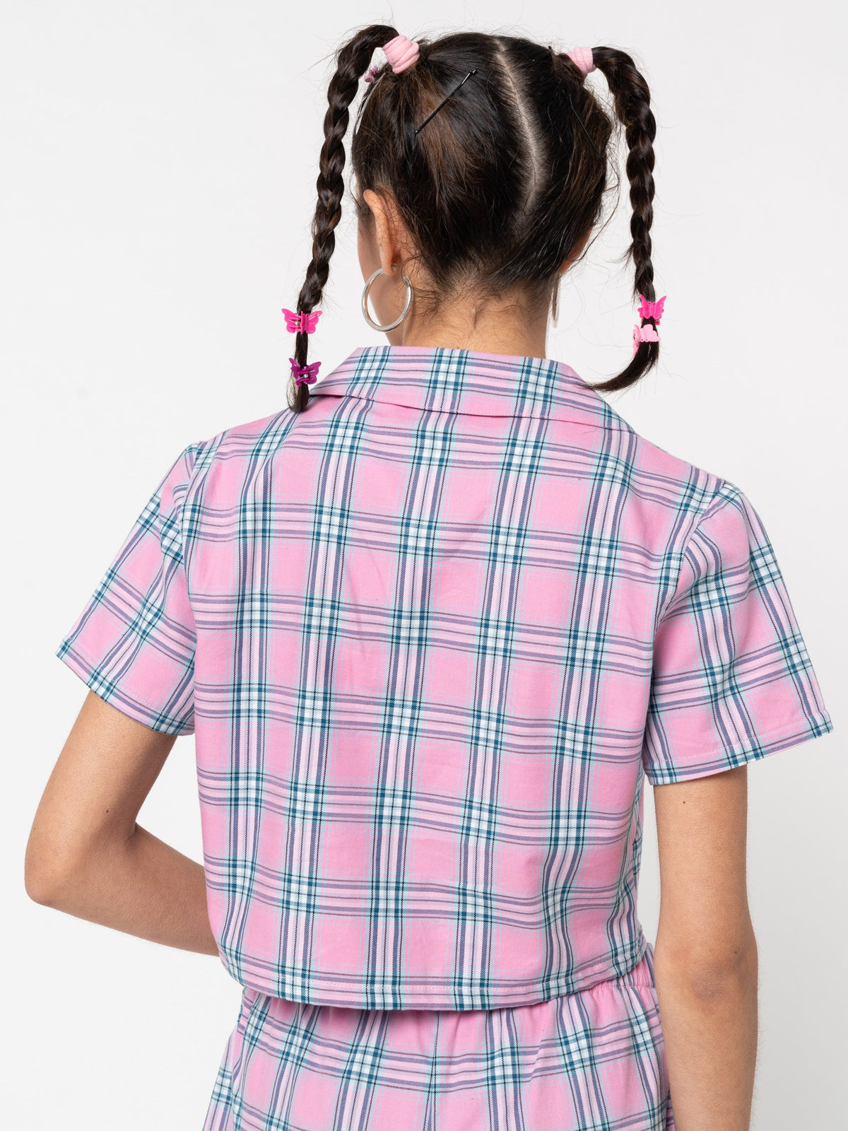 Hannah Cropped Plaid Shirt - Minga London