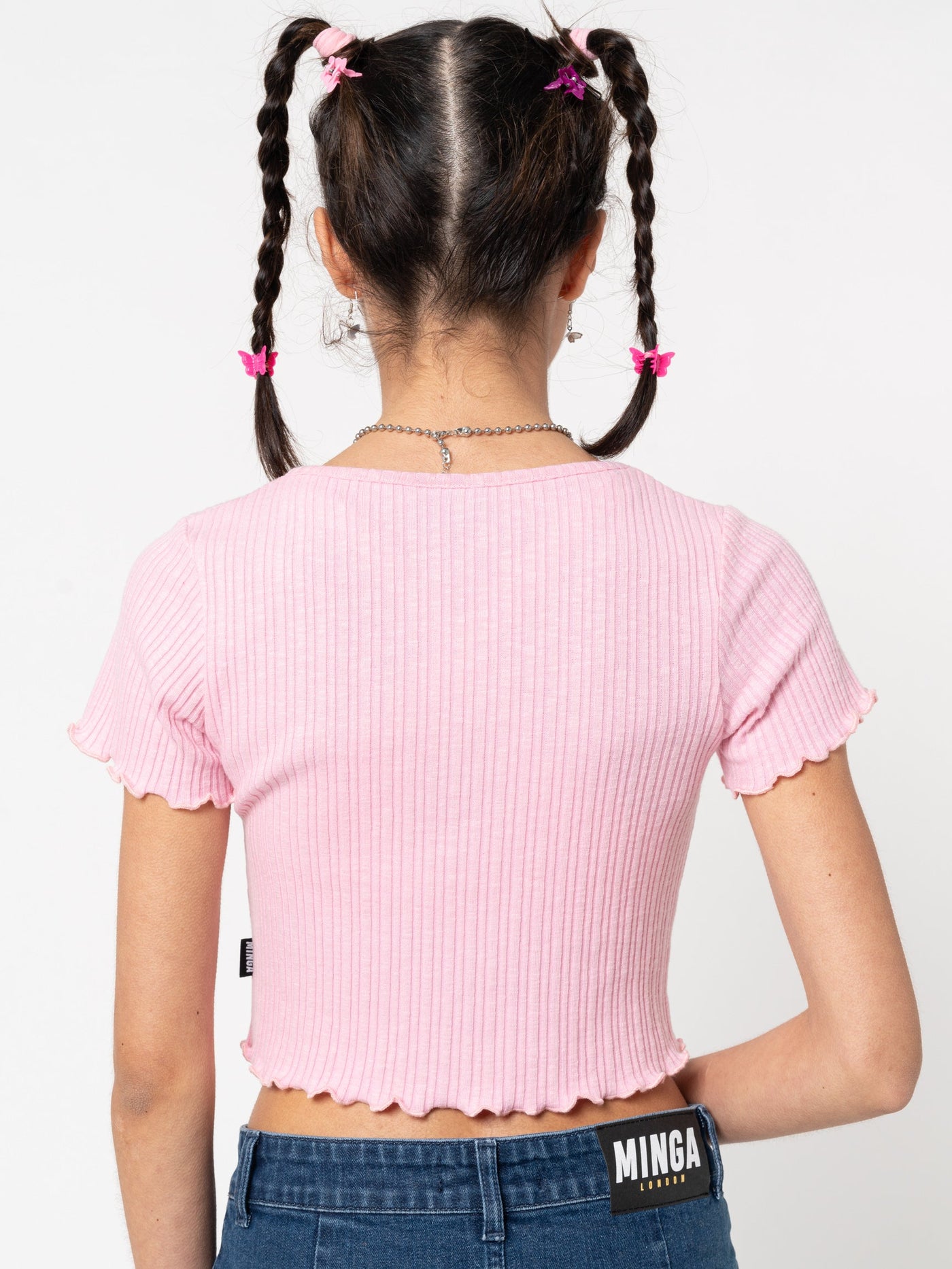 Lipgloss Pink Ruffle Button-Down Top - Minga London