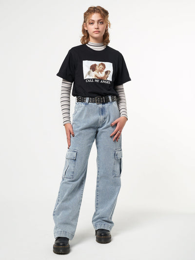 Acid Blue Cargo Jeans - Minga London