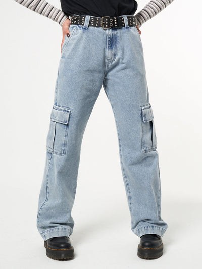 Acid Blue Cargo Jeans - Minga London