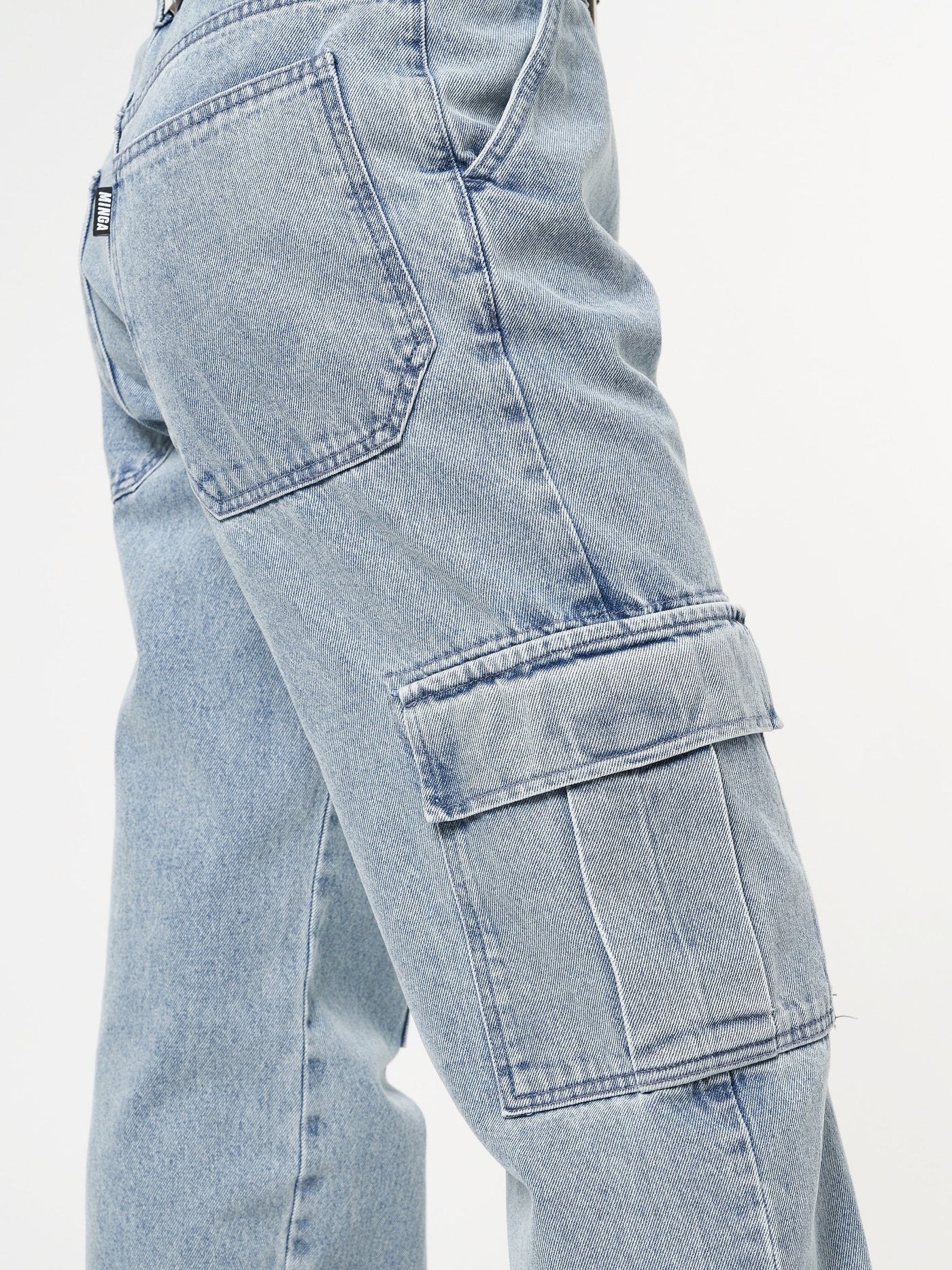 Acid Blue Cargo Jeans - Minga London