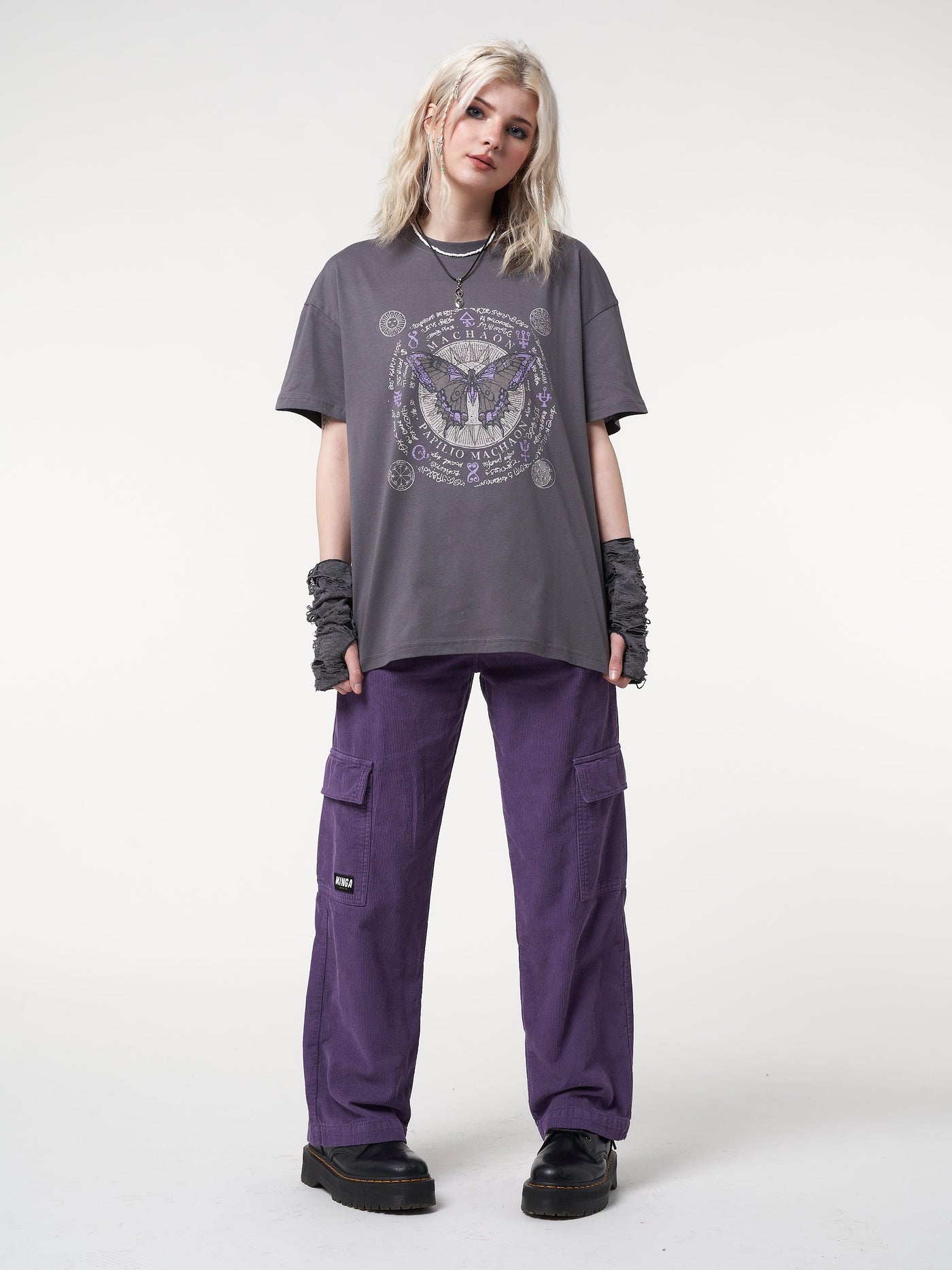 Purple Haze Corduroy Cargo Pants - Minga London