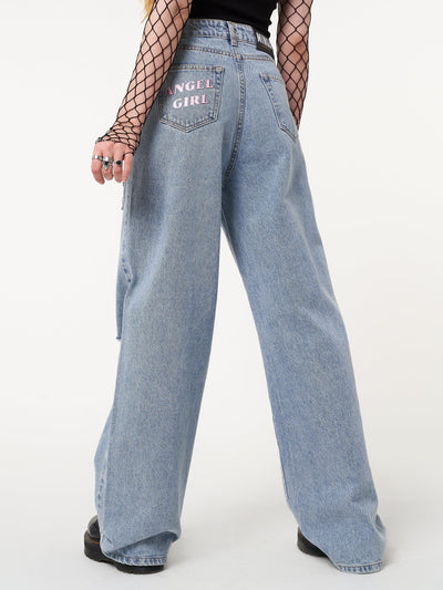 Angel Girl Wide Leg Jeans - Minga London