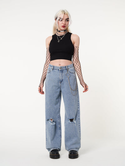 Angel Girl Wide Leg Jeans - Minga London