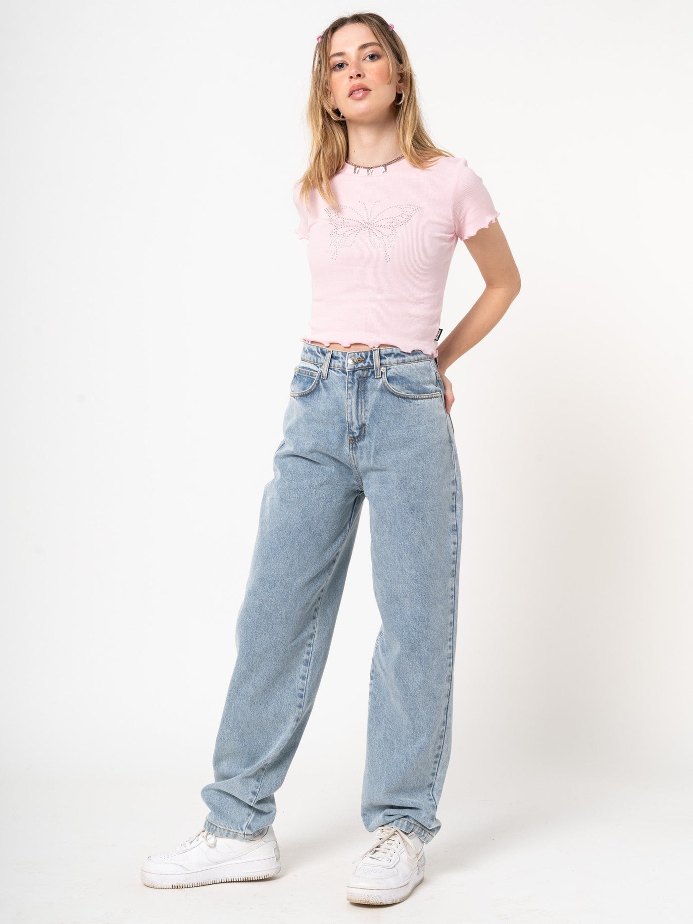 Angelic Dad Jeans in Light Blue - Minga London