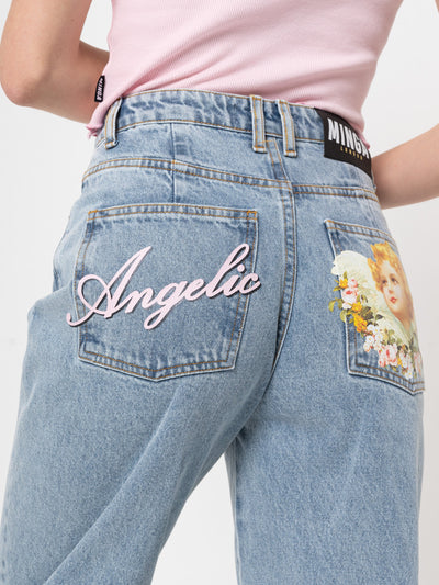 Angelic Dad Jeans in Light Blue - Minga London