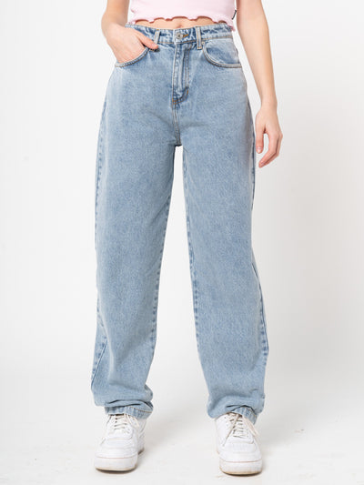 Angelic Dad Jeans in Light Blue - Minga London