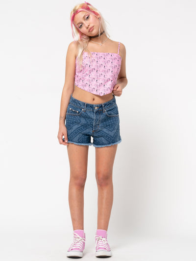 Bandana Indigo Denim Shorts - Minga London