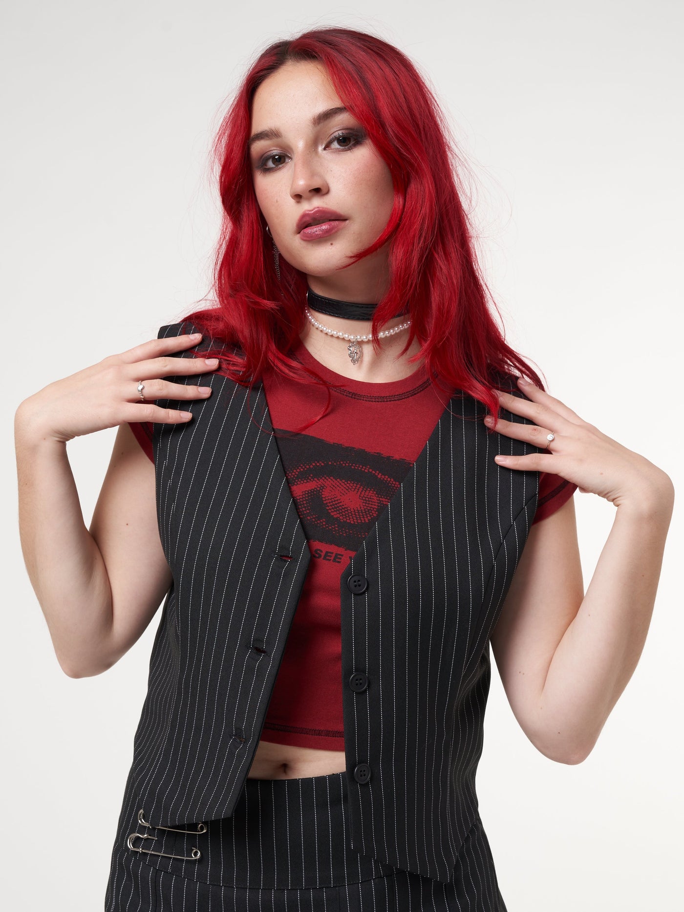 Black Pinstripe Suit Waistcoat - Minga London