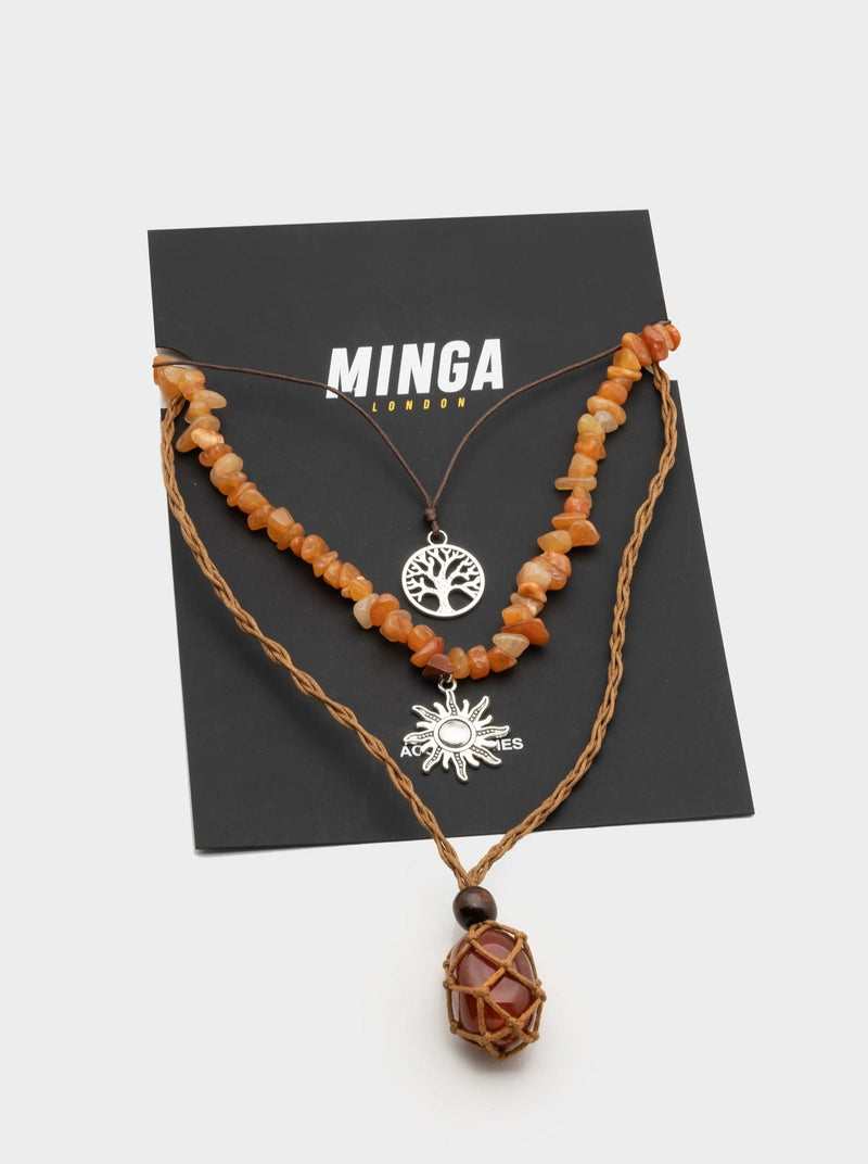 Bohemian Fairy Gemstone Necklace Set - Minga London