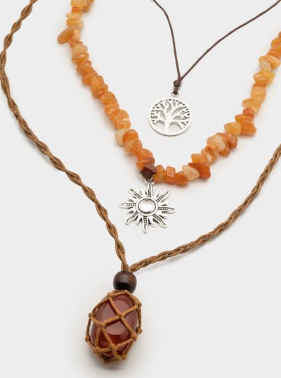 Bohemian Fairy Gemstone Necklace Set - Minga London