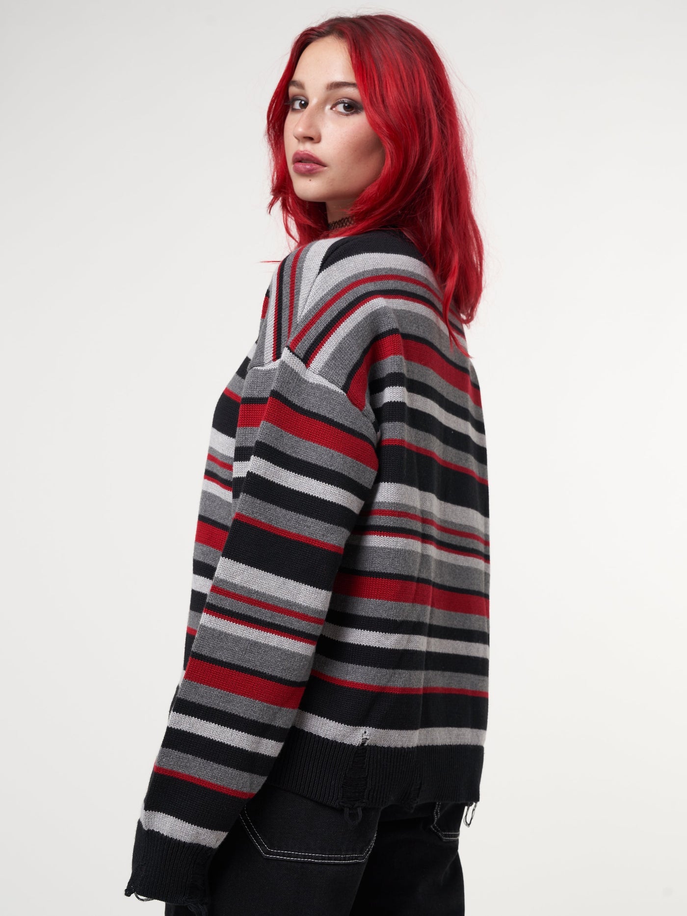 Boredom Striped Knit Jumper - Minga London