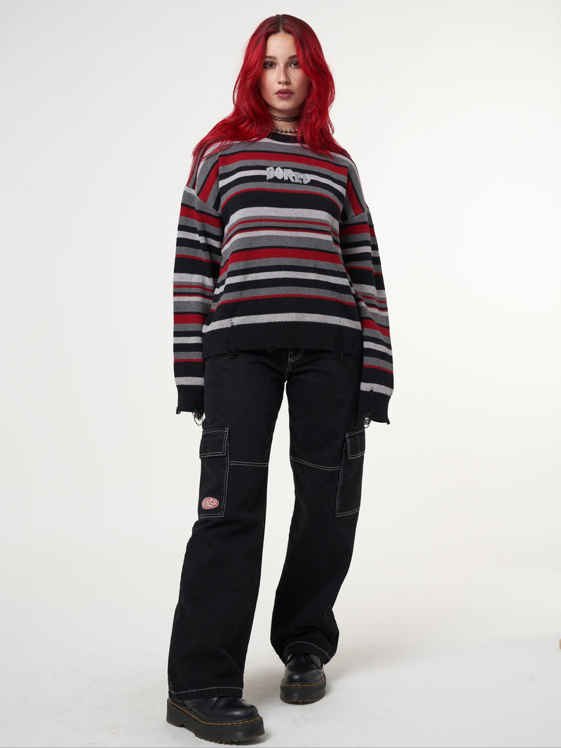 Boredom Striped Knit Jumper - Minga London