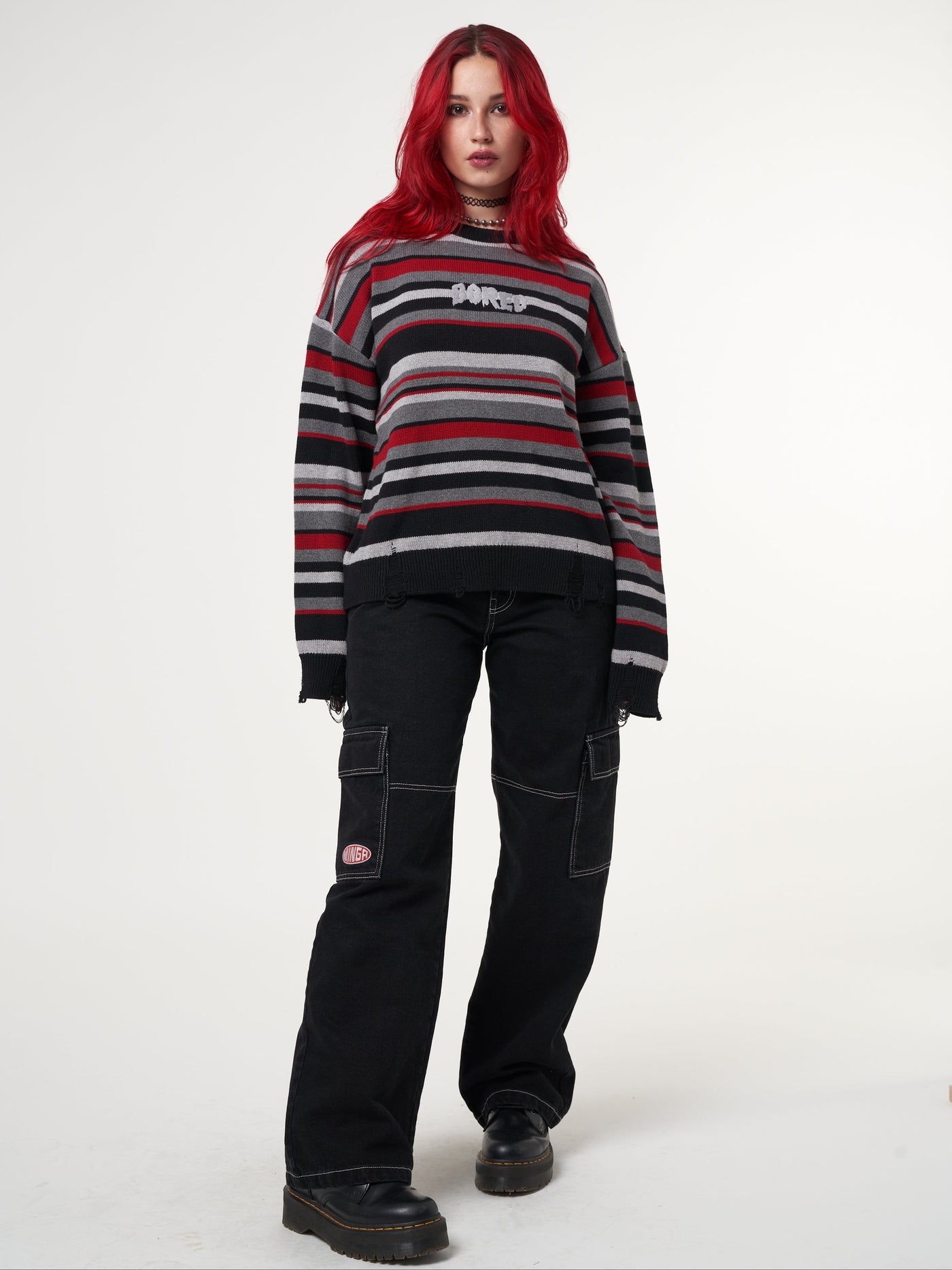 Boredom Striped Knit Jumper - Minga London