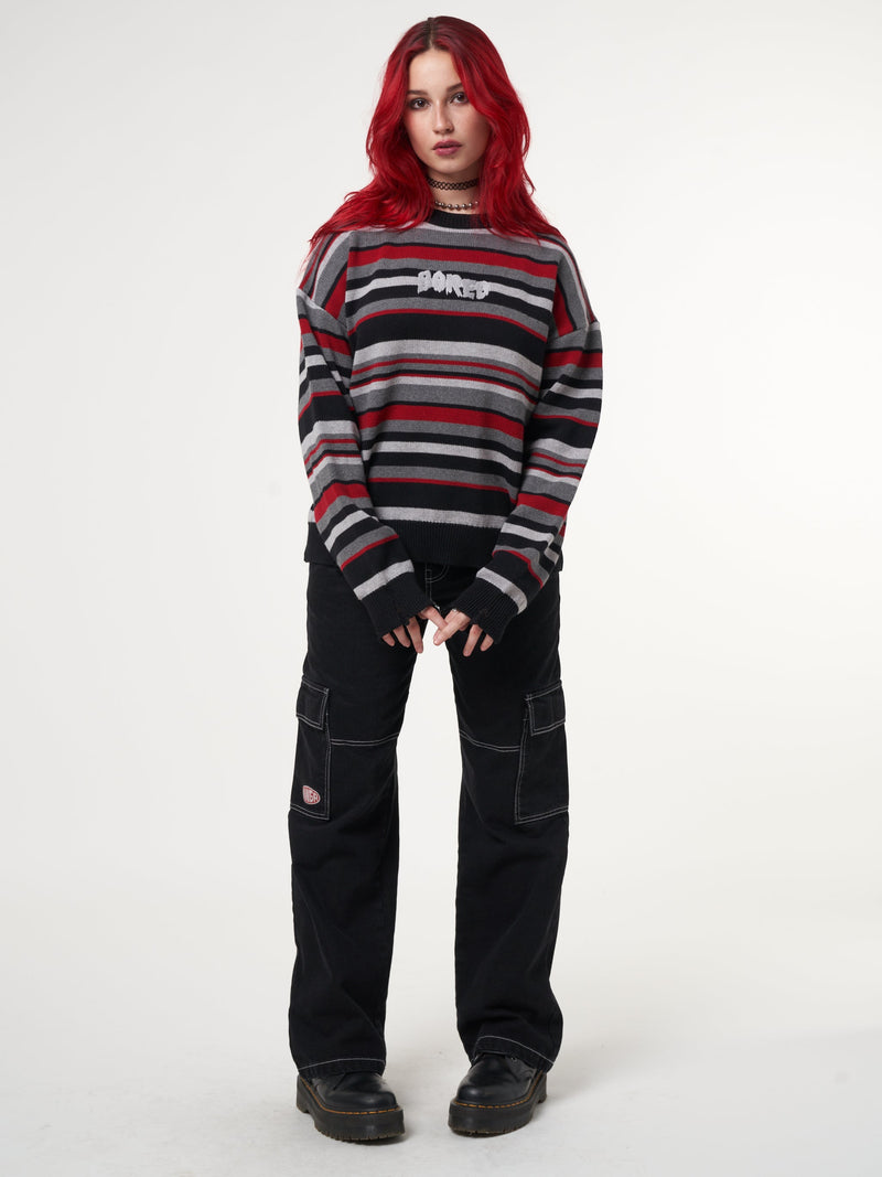 Boredom Striped Knit Jumper - Minga London
