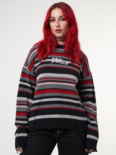 Boredom Striped Knit Jumper - Minga London