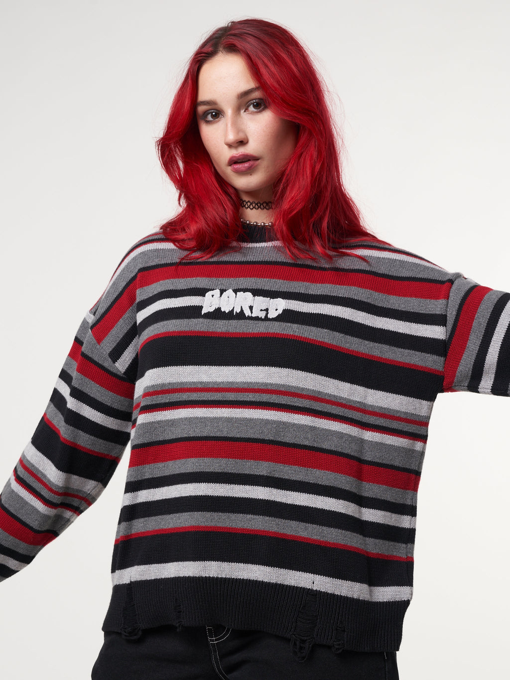 Boredom Striped Knit Jumper - Minga London