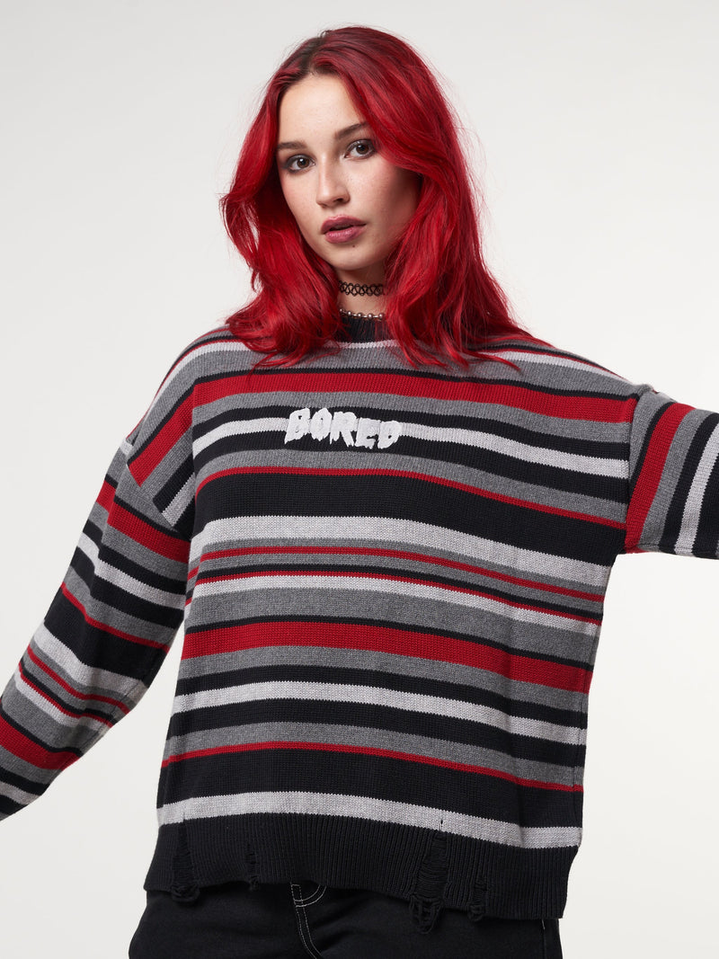 Boredom Striped Knit Jumper - Minga London