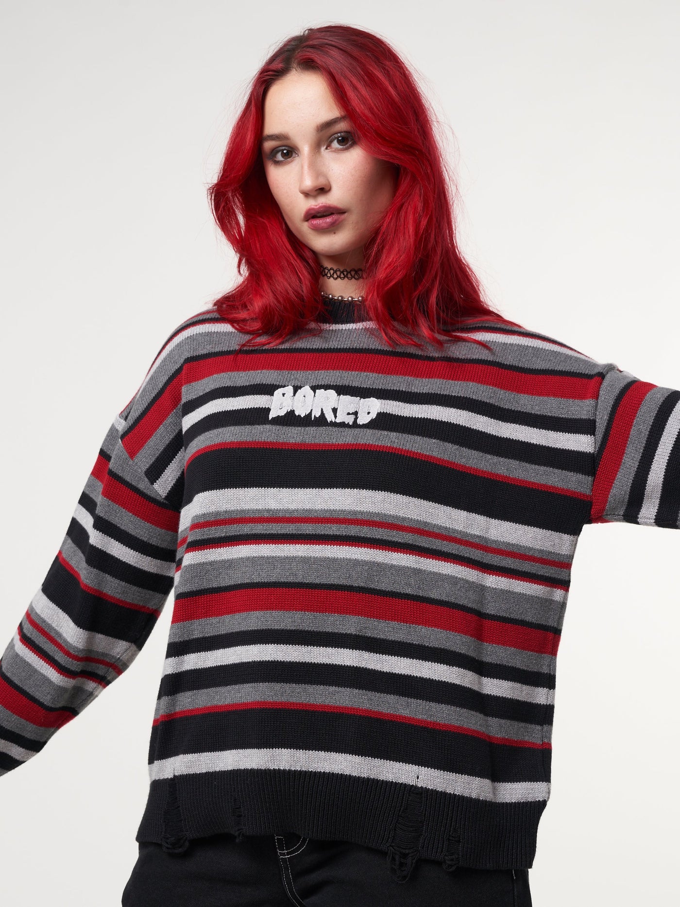 Boredom Striped Knit Jumper - Minga London