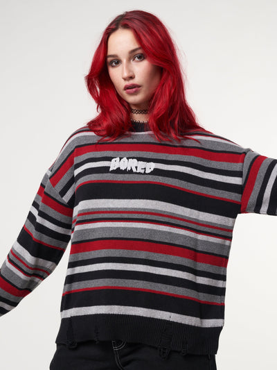 Boredom Striped Knit Jumper - Minga London