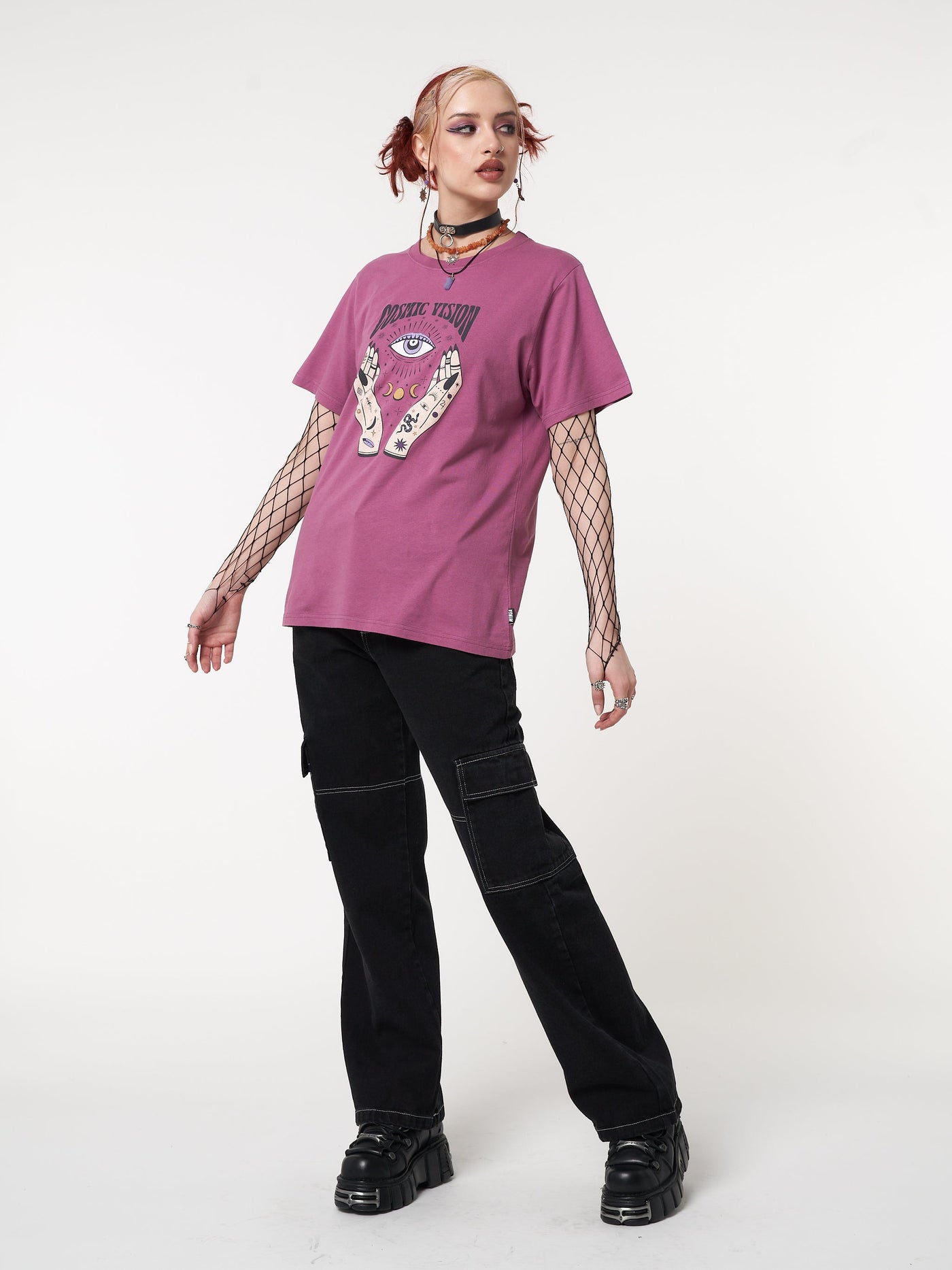 Cosmic Vision Washed Orchid T-Shirt - Minga London