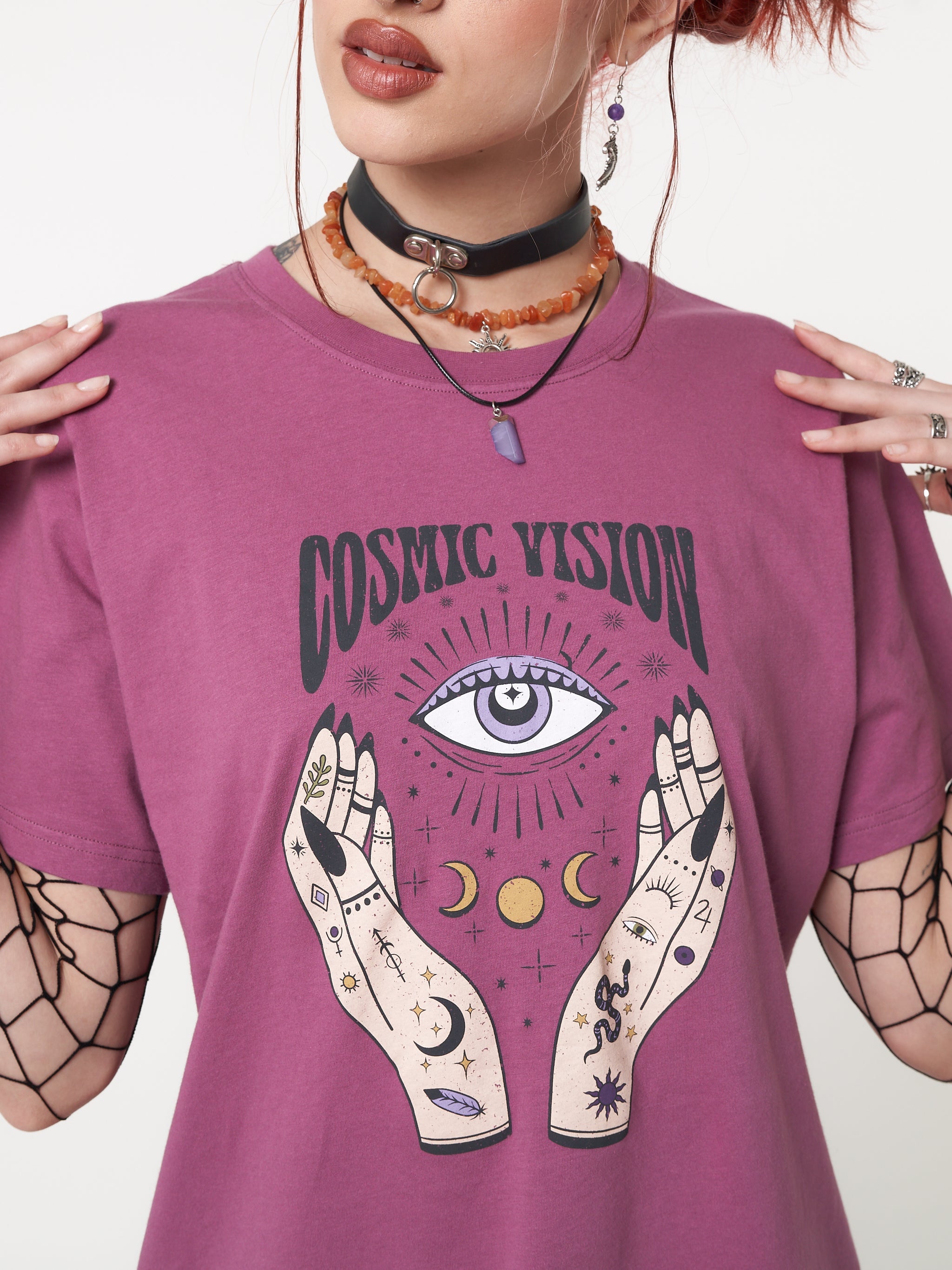 Cosmic Vision Washed Orchid T-Shirt - Minga London