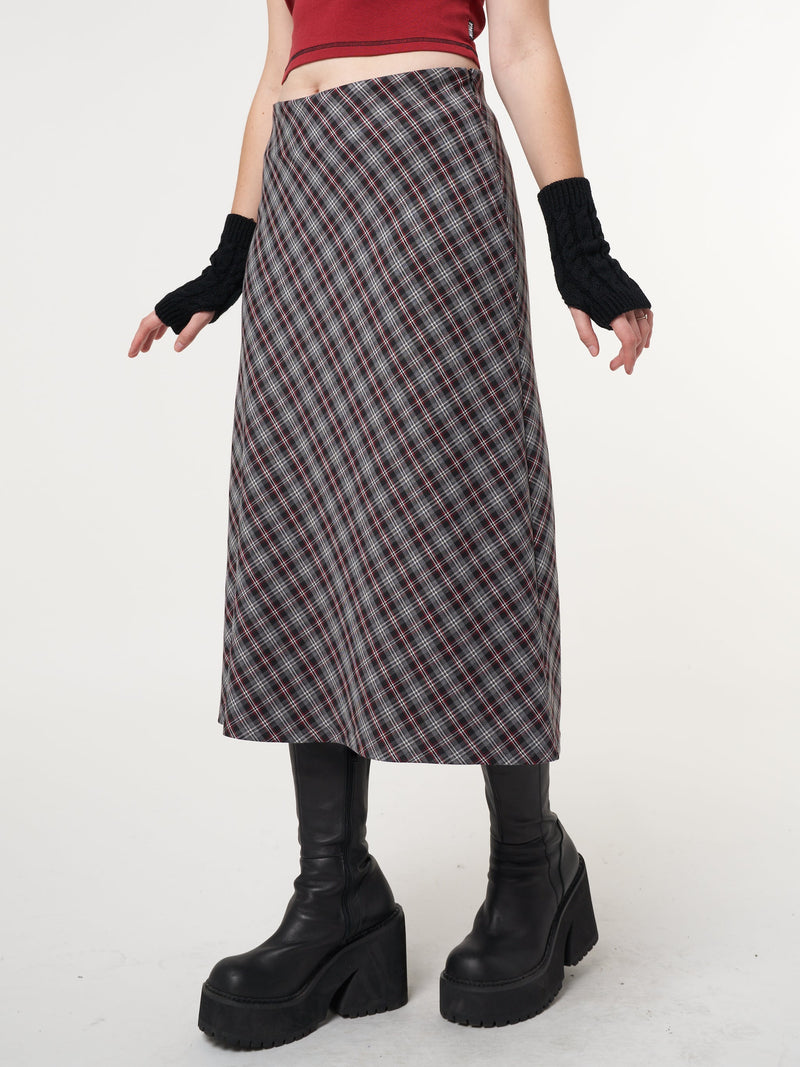 Courtney Plaid Midi Skirt - Minga London