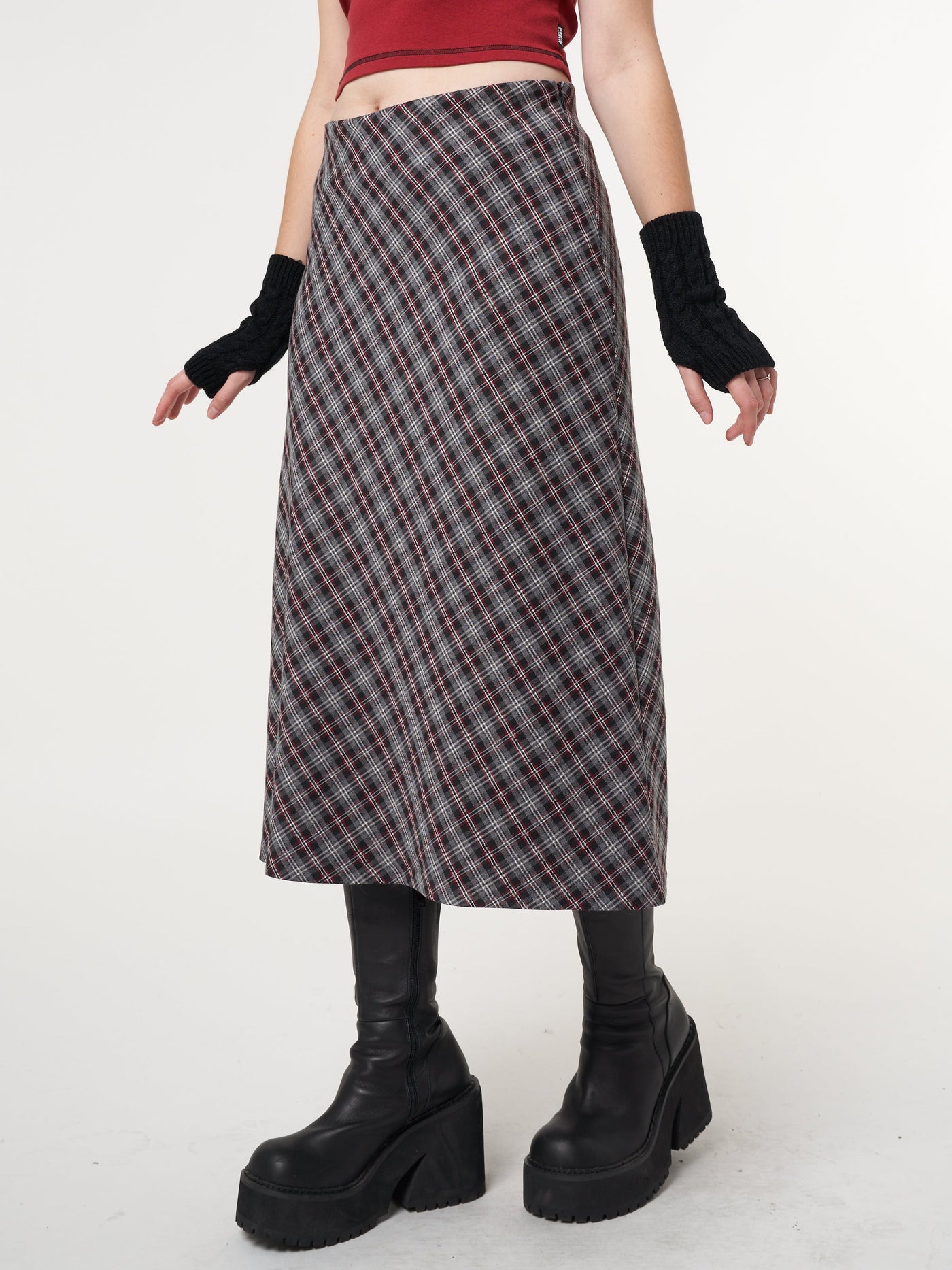 Courtney Plaid Midi Skirt - Minga London
