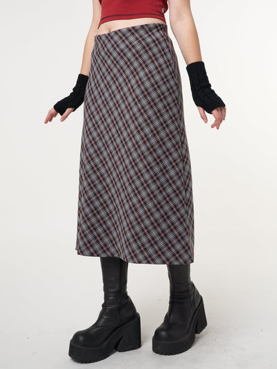 Courtney Plaid Midi Skirt - Minga London