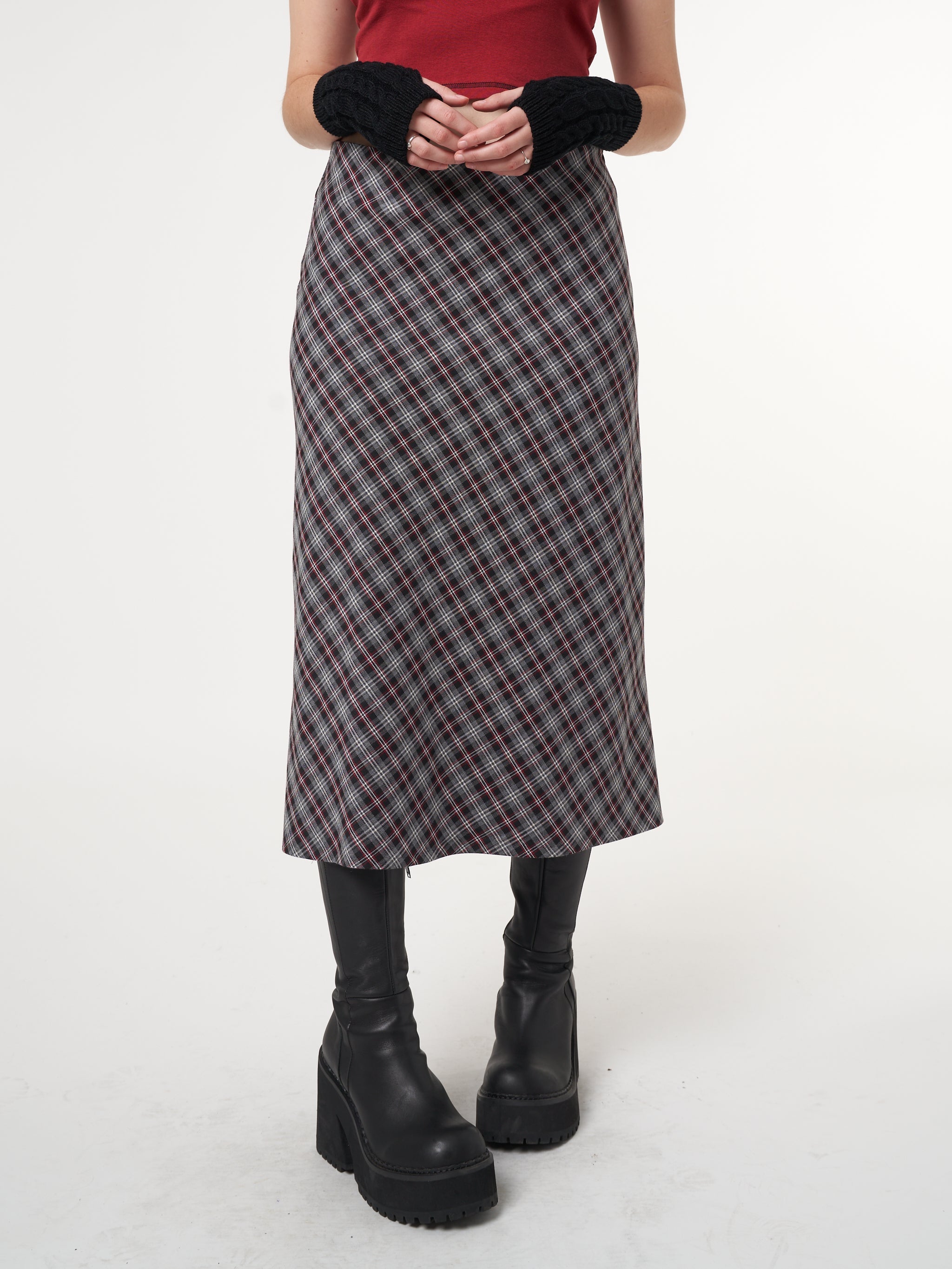 Courtney Plaid Midi Skirt - Minga London