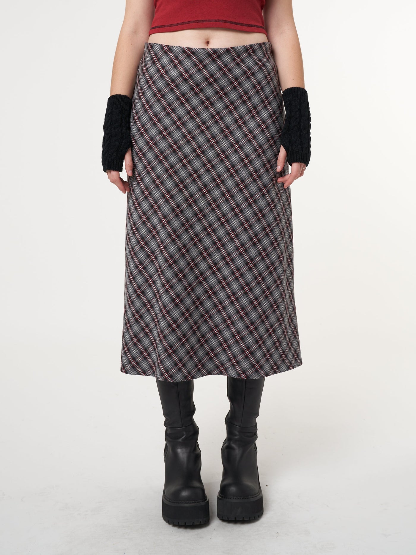 Courtney Plaid Midi Skirt - Minga London