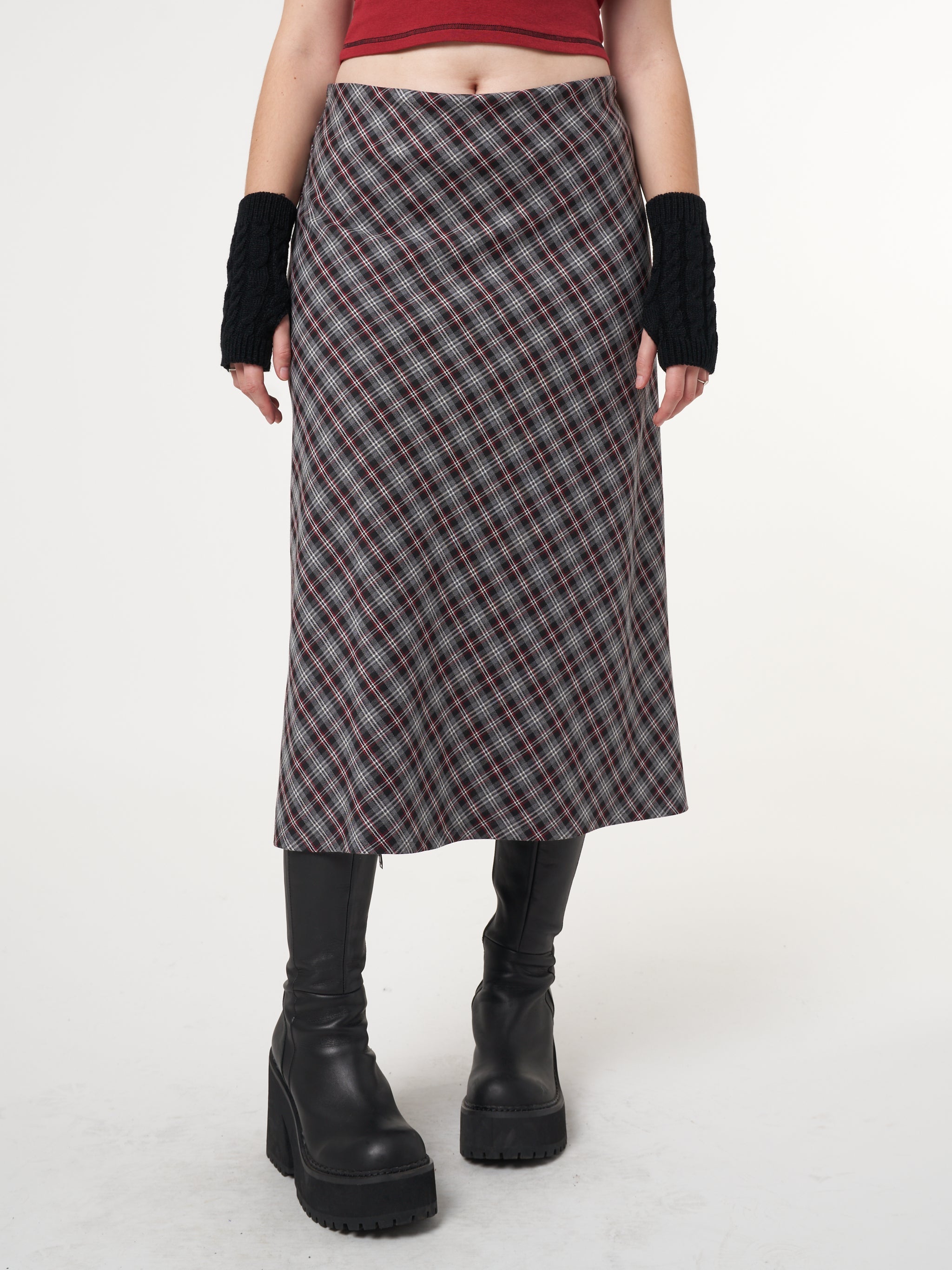 Courtney Plaid Midi Skirt - Minga London