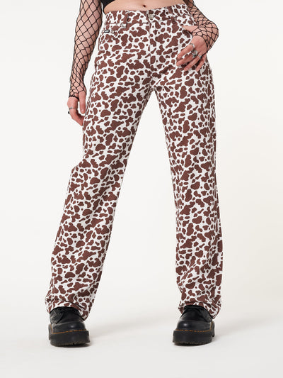 Cow Print Parallel Jeans - Minga London