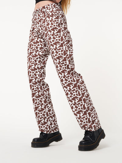 Cow Print Parallel Jeans - Minga London