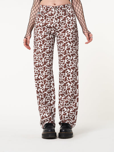 Cow Print Parallel Jeans - Minga London