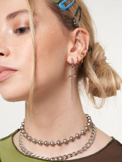 Cross Your Mind Drop Earrings - Minga London