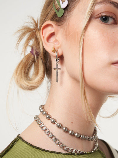 Cross Your Mind Drop Earrings - Minga London