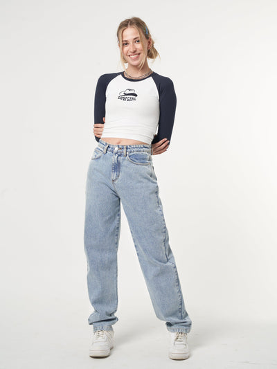 Denim Dad Jeans in Light Blue - Minga London